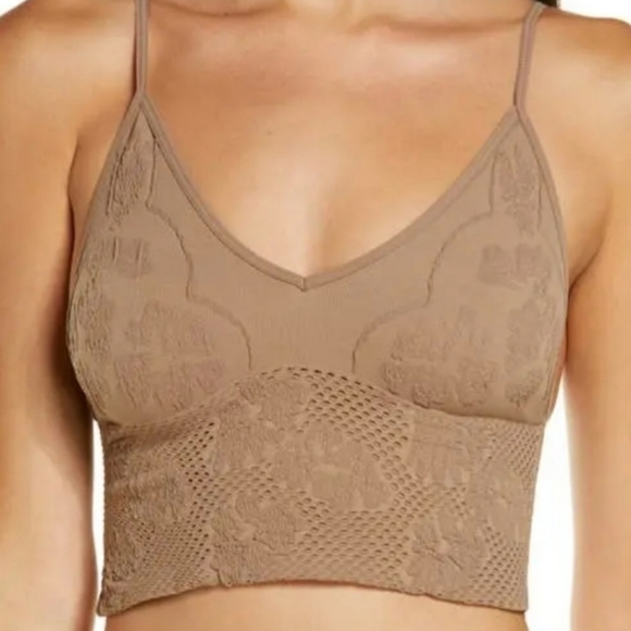Free People Other - Free People Intimately Textured Seamless Bralette XS/S in Sand NWT